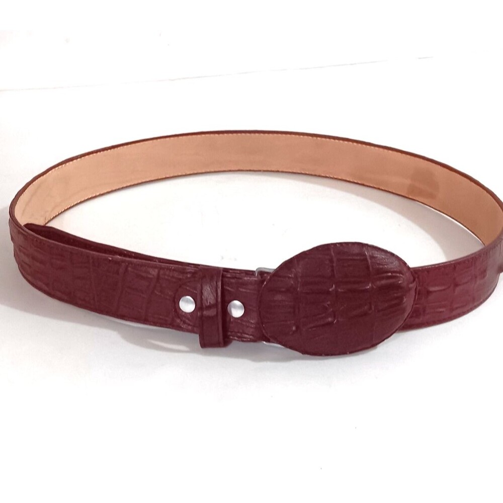 El Presidente Mens Cognac Cowboy Belt Crocodile Tail Print Leather Belt NWOT 38"